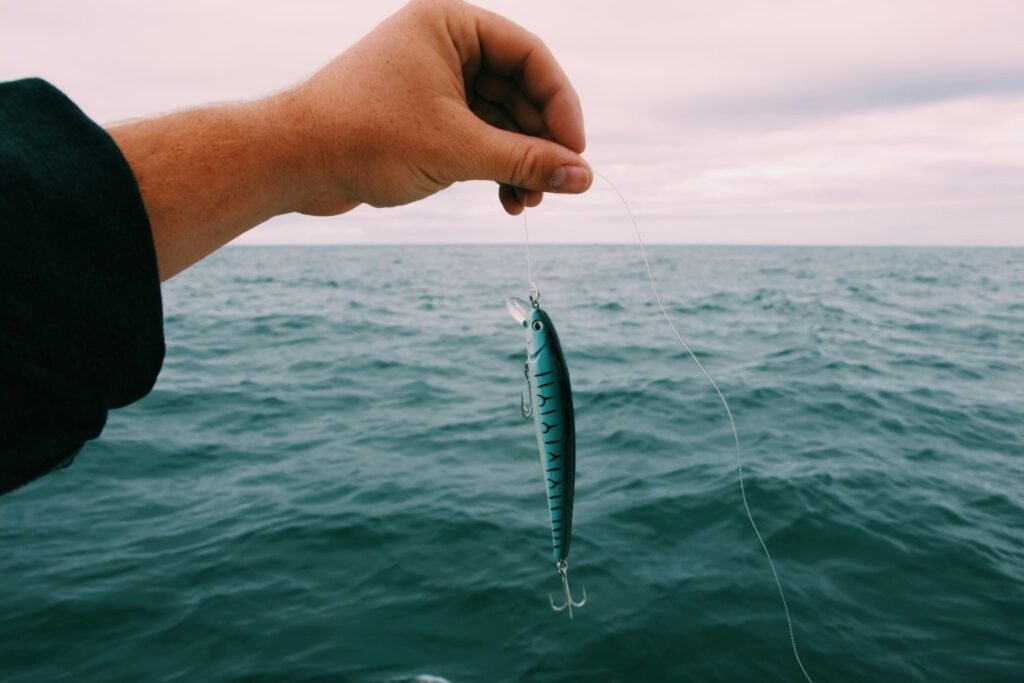 Artificial Fishing Lures Explained: Types and When to Use Them Angler holding a minnow style artificial fishing lure above open water